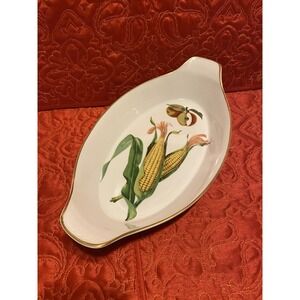 Royal Worcester Evesham Gold Trim Autumn Theme Oblong Serving Dish Pre-owned Vtg